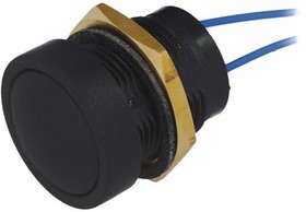 Фото 1/4 4959111, Pushbutton Switches SEALED PB SW WIRE LEAD ROUND BEZEL BLK