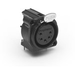 AC5FAH-AU-B, XLR Connectors 5 Pole XLR Female Chassis Mount AType Horizontal PCB ...