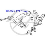 HR821176, Сайлентблок нижнего рычага передней подвески, задний