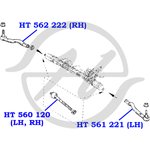 HT561221, Наконечник рулевой тяги, левый