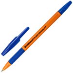 Ручка шариковая с грипом ERICH KRAUSE "R-301 Grip", СИНЯЯ, корпус оранжевый ...