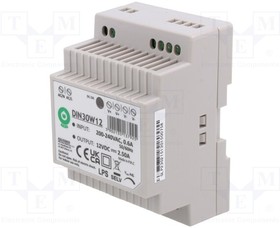 DIN30W12, Power supply: switched-mode; 30W; 12VDC; for DIN rail mounting