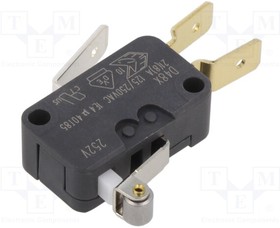 D489-V3RA, Microswitch SNAP ACTION; 21A/250VAC; with lever (with roller)