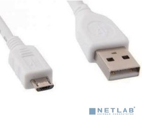 Фото 1/2 Cablexpert Кабель USB 2.0 Pro, AM/microBM 5P, 1м, экран, белый, паке (CCP-mUSB2-AMBM-W-1M)