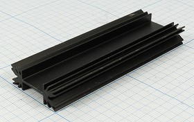 Охладитель (радиатор охлаждения) 100x 34x 12, тип D01, аллюминий, BLA024-100, черный