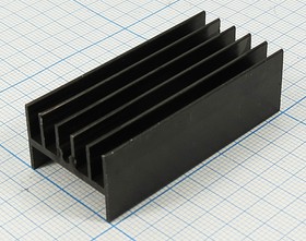 Охладитель (радиатор охлаждения) 50x 23x 16, тип H07, аллюминий, HS202-50, черный
