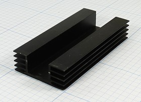 Охладитель (радиатор охлаждения) 100x 49x 18, тип J08, аллюминий, HS304-100, черный