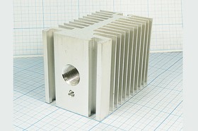 Фото 1/2 Охладитель (радиатор охлаждения) 100x 80x 70, тип I15, аллюминий, О-171, серый