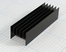 Охладитель (радиатор охлаждения) 100x 31x 25, тип H04, аллюминий, BLA021-100, черный