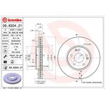 09.8304.21, Диск тормозной передн. с УФ покрытием MERCEDES-BENZ C-CLASS (W203) ...