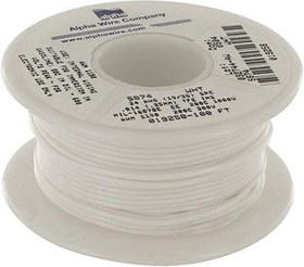 Фото 1/7 5874 WH005, Hook-up Wire 24AWG1000V PTFE 100ft SPOOL WHT