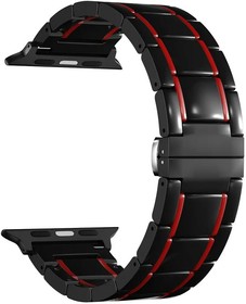 Керамический ремешок для Apple Watch 38/40 mm LYAMBDA LIBERTAS DS-APG-06-40-BR Black/Red