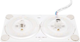 02-16 Плата светодиодная, 220В, 24Вт, smd2835, IP20, 80Лм/Вт, 4000 К, 120*63мм, прямоугольная с линз