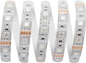 Фото 1/2 00-12(12BL), Лента светодиодная, RGB, 12В, 14.4Вт/м, 60SMD (5050)/м, IP65, 10мм, 5м