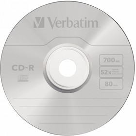 Фото 1/4 Диск CD-R Verbatim 700Mb 52x Jewel case (10шт) (43327)