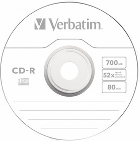 Фото 1/5 Оптический диск CD-R VERBATIM 700Мб 52x, 10шт., slim case [43415]