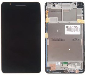 Фото 1/2 (FE171MG-1A) дисплей в сборе с тачскрином и передней панелью для Asus FE171MG-1A черный с серебристой окантовкой, оригинал