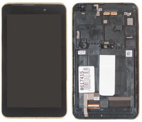 Фото 1/2 (ME70C) дисплей в сборе с тачскрином и передней панелью для Asus ME70C черный, оригинал