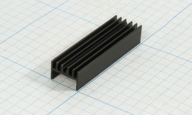 Охладитель (радиатор охлаждения) 50x 15x 10, тип H02, аллюминий, BLA002-50, черный