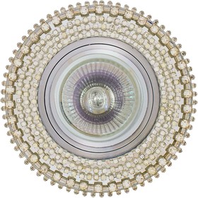 Встраиваемый светильник MR16 хром зеркальный+стразы прозрачные, FT 515