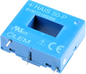 Фото 1/2 HAIS 50-P, Преобразователь тока, серия HAIS, 50A, -150А до 150A, 1%, напряжение на выходе, 4.75В до 5.25В DC