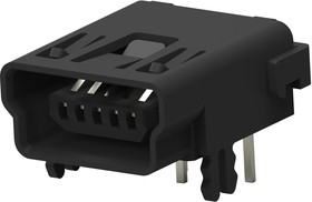 1734510-1, USB Connectors MINI USB, TYPE B, R/A, T/H