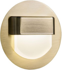 Фото 1/4 Встраиваемый лестничный светильник Скалли, круг, бронза 1Wх3000K CLD006R3