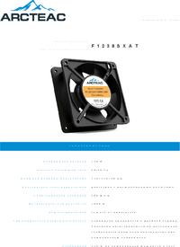 F1238SXAT, Вентилятор осевой, 120х120х38мм, 230В AC, 0.14А, 161куб.м/ч ...