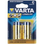 04114101412, Батарейка Varta Long Life (C, 2 шт.)
