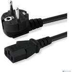 Bion Кабель питания 1.2м, евровилка с заземлением, 0.5мм, Schuko-C13, 6А, черный [BXP-PC-186-1,2M]