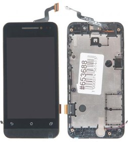 Фото 1/2 (A400CXG) дисплей в сборе с тачскрином и передней панелью для Asus ZenFone 4 (A400CXG) черный (4.0"), оригинал