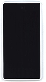 Дисплей для Yota YotaPhone 1 C9660 черный с белой рамкой