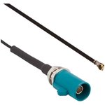 095-820-124-10Z, RF Cable Assemblies FAKRA Strght Plug 1.13mm Cable, 100mm