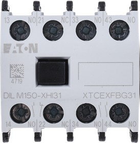 Фото 1/7 277949 DILM150-XHI31, Auxiliary Contact, 4 Contact, 1NC + 3NO, Front Mount