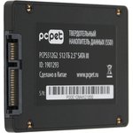 SSD накопитель PC PET PCPS512G2 512ГБ, 2.5", SATA III, SATA, oem