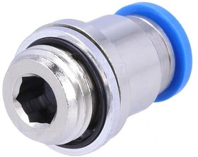 Фото 1/3 QS-G1/4-8-I, QS Series Straight Threaded Adaptor, G 1/4 Male to Push In 8 mm, Threaded-to-Tube Connection Style, 186110