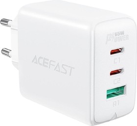 Фото 1/4 AF-A13-WH, Зарядное устройство ACEFAST A13 PD65W USB-C+USB-C+USB-A, трехпорт., белый