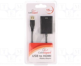 Фото 1/2 A-USB3-HDMI-02, Адаптер; USB 3.0; гнездо HDMI,вилка USB A; 0,15м; черный