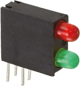 Фото 1/4 553-0312F, Green & Red Right Angle PCB LED Indicator, 2 LEDs, Through Hole 20 V