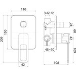 Встраиваемый смеситель с двумя выходами Slide SLISB00i67