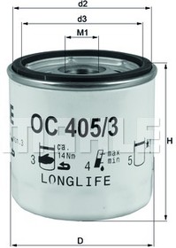 Фото 1/10 OC405/3, Фильтр масл.OPEL ASTRA G/H,CORSA C,VECTRA B/C,ZAFIRA 1.4,1.6,1.8,2.0L