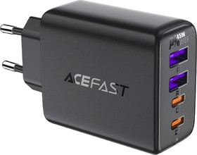 Фото 1/5 AF-A61-BK, Зарядное устройство ACEFAST A61 PD45W GaN (2xUSB-C+2xUSB- A),сетевое,черный