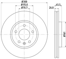 8dd355116-591, Тормозной диск с покрытием PRO CHEVROLET (SGM) CRUZE / CHEVROLET CRUZE (J300) CRUZE hatchback (J305