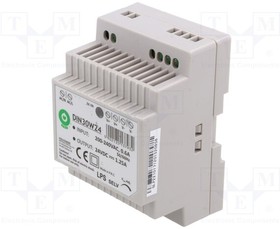 DIN30W24, Power supply: switched-mode; 30W; 24VDC; for DIN rail mounting