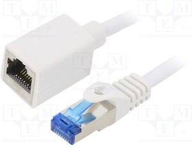 CQX031S, Удлинитель RJ45; S/FTP; 6a; Cu; LSZH; белый; 1м; 26AWG