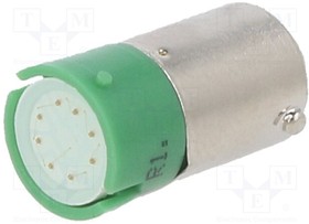 15200351, Индикат.лампа: LED; BA9S,T10; зеленый; пластик; 24ВDC; -20-60°C