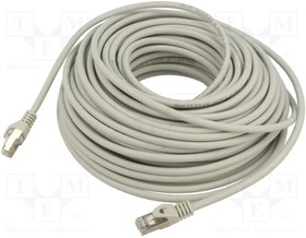 PP6A-LSZHCU-30M, Patch cord; S/FTP; 6a; solid; Cu; LSZH; grey; 30m; 27AWG; Cablexpert