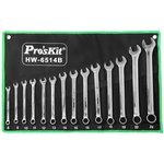 HW-6514B Pro'sKit Набор ключей гаечных рожковых/накидных (14 шт.)