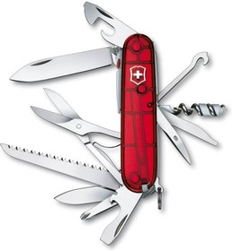 Фото 1/4 1.7915.T, Нож Victorinox Huntsman Lite, 91 мм, 21 функция, полупрозрачный красный