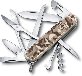 Фото 1/2 1.3713.941, Нож Victorinox Huntsman, 91 мм, 15 функций, бежевый камуфляжный